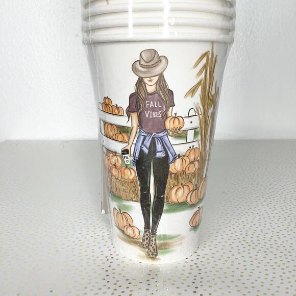 Graphique 12 Count Travel Cups With Lids Fall Vibes Themed New - Picture 2 of 2